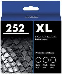 3 Pack Epson 252XL (T252XL120) Black High Yield Compatible  Ink Cartridges