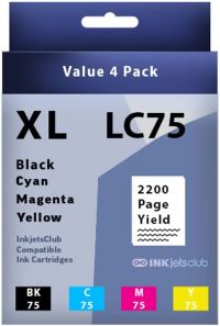 Brother LC75 High Yield Ink Cartridge Value Pack