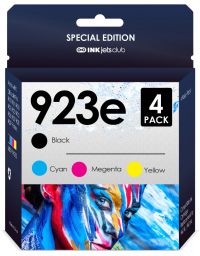 HP 923XL / 923e Combo Pack Compatible Ink. Works with OfficeJet 8120, 8130, OfficeJet Pro 8135e, 8138e, 8122e Printers. 4 Pack (Black, Cyan, Magenta, Yellow)