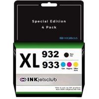 4 Pack - HP 932XL & 933XL High Yield Ink Cartridge Value Pack. Includes 1 Black, 1 Cyan, 1 Magenta and 1 Yellow Compatible  Ink Cartridges