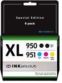 5 Pack - HP 950XL and 951XL High Yield Ink Cartridges. Includes 2 Black, 1 Cyan, 1 Magenta and 1 Yellow Compatible  Ink Cartridges