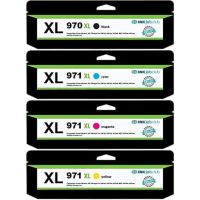 4 Pack - HP 970XL & 971XL High-Yield Ink Cartridge Value Pack. Includes 1 Black, 1 Cyan, 1 Magenta and 1 Yellow Compatible  Ink Cartridges