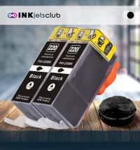 2 Pack Canon PGI220 Pigment Black Compatible Inkjet Cartridge (With Chip)