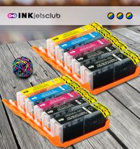 10 Pack - Canon PGi-270XL and Cli-271XL High Yield Ink Cartridge Value Pack. Includes 2 PGi-270XL Black, 2 Cli-271XL Black, 2 Cyan, 2 Magenta, and 2 Yellow Compatible Ink Cartridges