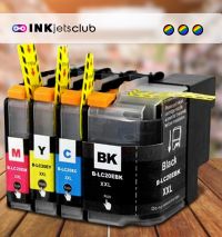 4 Pack - Brother LC20E Extra High Yield Compatible Ink Cartridge Value Pack. Includes 1 Black, 1 Cyan, 1 Magenta and 1 Yellow Compatible  Ink Cartridges
