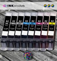 8 Pack - Canon CLI-42 Ink Cartridge Value Pack. Includes 1 Black,  1 Cyan,  1 Magenta,  1 Yellow,  1 Photo Cyan, 1 Photo Magenta, 1 Grey,  1 Light Grey Ink Cartridges