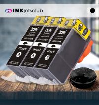 3 Pack Canon PGI220 Pigment Black Compatible Inkjet Cartridge (With Chip)