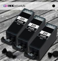 3 Pack Canon PGI-225 Pigment Black Compatible Inkjet Cartridge (With Chip)