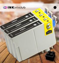 3 Pack Epson 125 (T125120) Black Compatible  Inkjet Cartridge