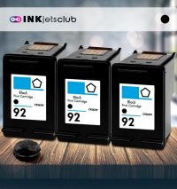 3 Pack HP 92 C9362WN  Black Compatible Ink cartridge