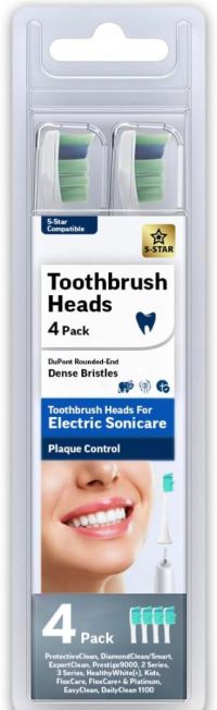 5-Star Compatible with C1 Sonicare Replacement Heads. Electric Toothbrush Heads Compatible with Sonicare Electric Toothbrush. 4 Pack, Blue