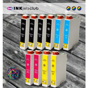 10 Pack - Epson 200XL High Yield Ink Cartridge Value Pack. Includes 4 Black, 2 Cyan, 2 Magenta and 2 Yellow Compatible  Ink Cartridges