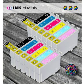 12 Pack - Epson 77 Ink Cartridge Value Pack. Includes 2 Black, 2 Cyan, 2 Magenta, 2 Yellow, 2 Photo Cyan, and 2 Photo Magenta Compatible Ink Cartridges