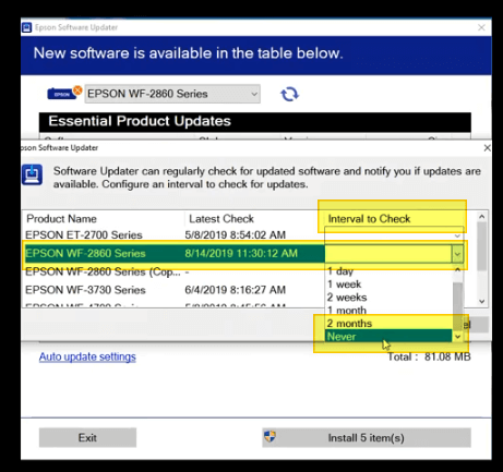 Epson Interval to Check